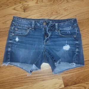 American Eagle Super Stretch Denim Cut Off Shorts